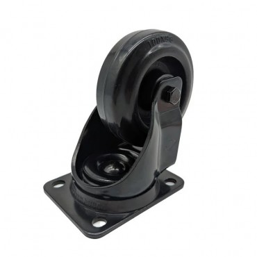 100mm Black Swivel Castor with Black Rubber Wheel
